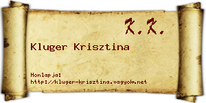 Kluger Krisztina névjegykártya